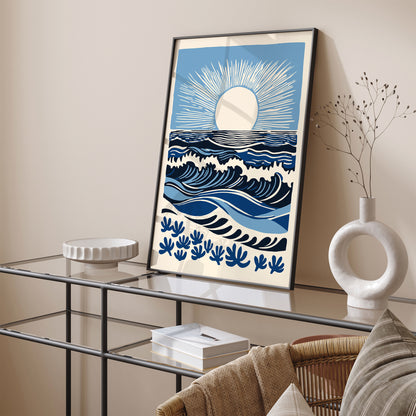 California Sunset in Blue Art Print