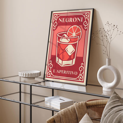 Negroni L'Aperitivo Cocktail Poster