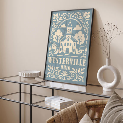 Westerville Ohio Travel Poster