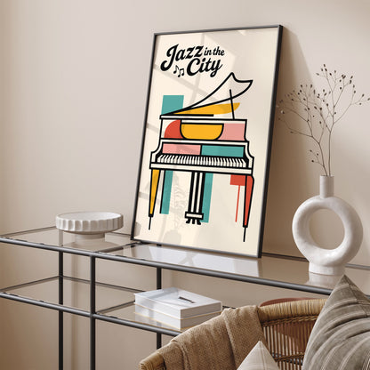 Jazz In The City Poster - Urban Music Wall Art