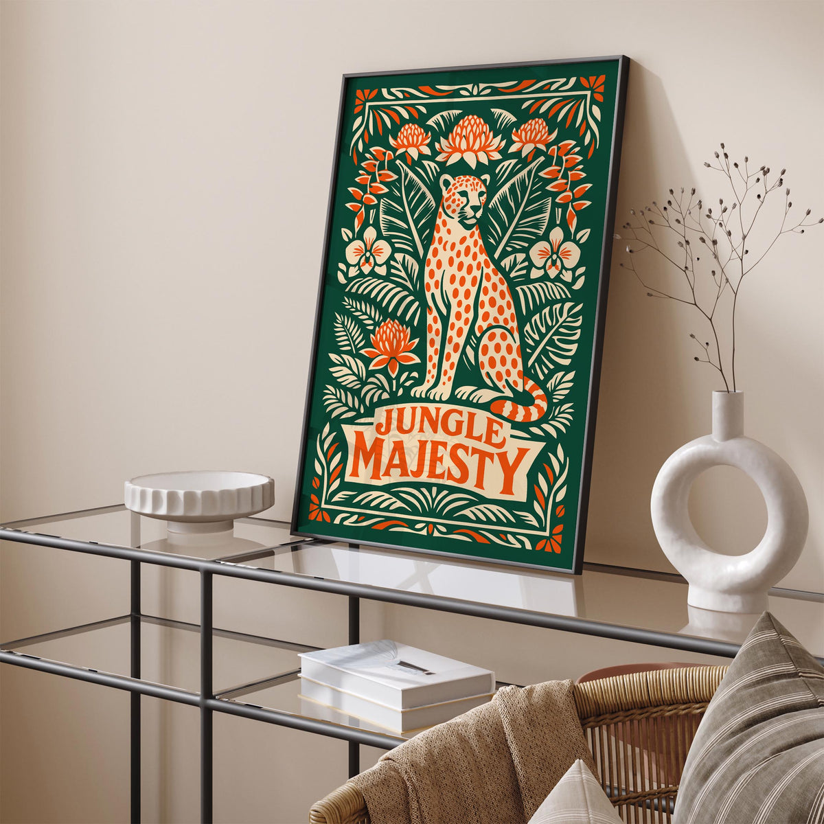 Jungle Cheetah Wildlife Art Poster