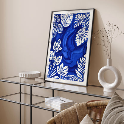 Indigo Blue Nature Wall Art - Japanese Art Print