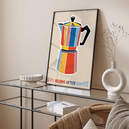 Coffee Quote Colorful Poster