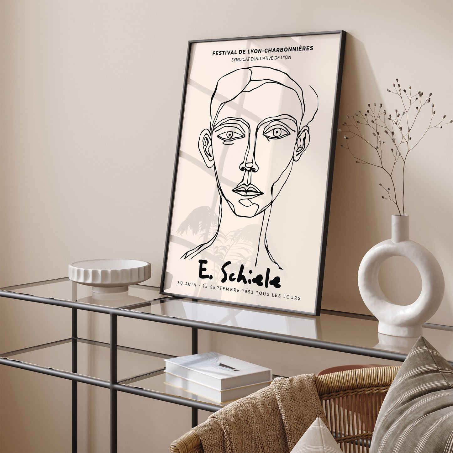 E. Schiele Exhibition Minimalist Art Print