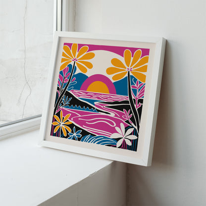 Colorful Tropical Hawaii Square Print