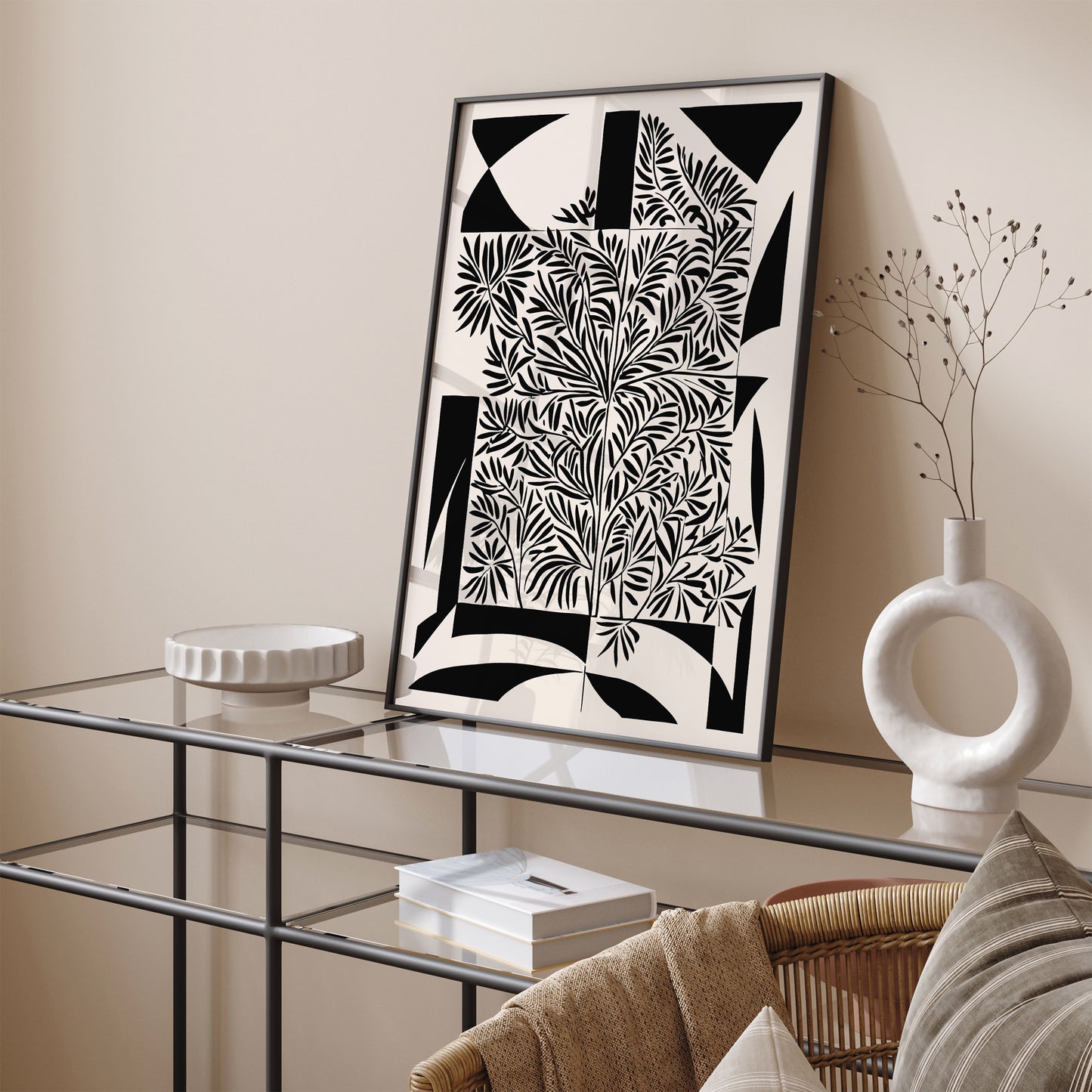 Black and White Abstract Scandinavian Art Print