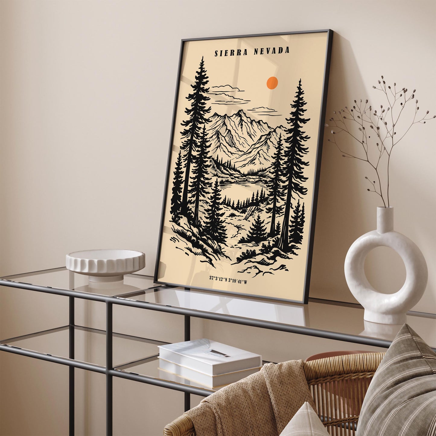 Sierra Nevada Spain Travel Poster – Vintage Andalusia Art