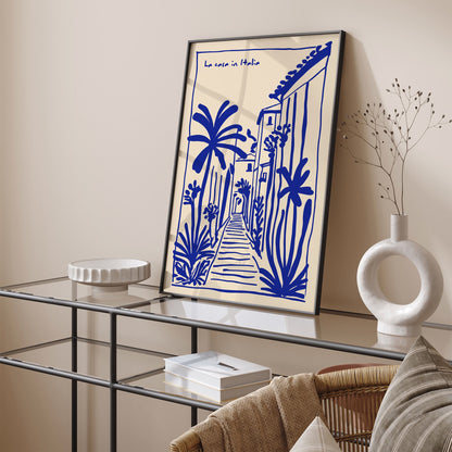 La Casa in Italia Poster - Blue Ink Italian Wall Art
