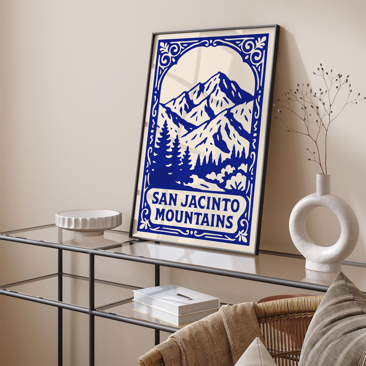 San Jacinto Mountains Blue Travel Poster