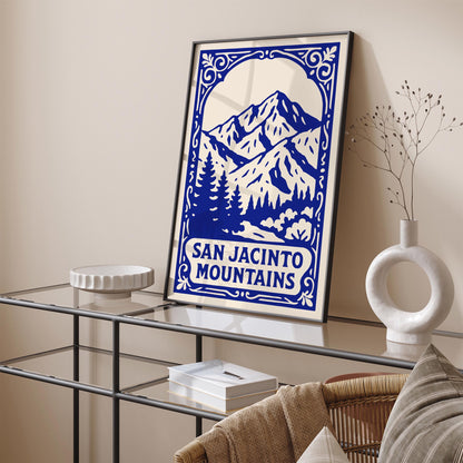 San Jacinto Mountains Blue Travel Poster