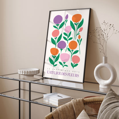 Elegant French Floral Art Print in Pastel Colors