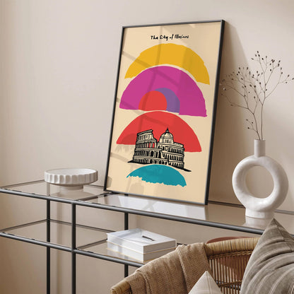 Rome Italy Colorful Travel Colosseum Poster