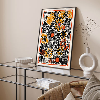 Retro Abstract Floral Poster