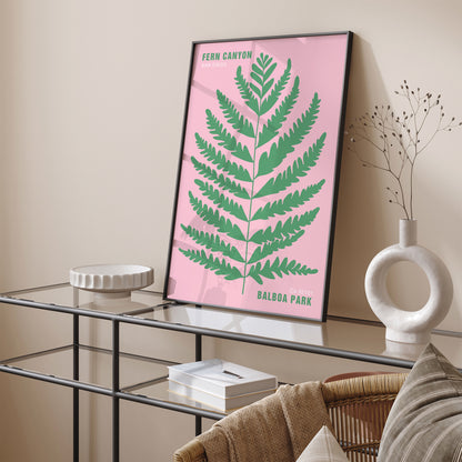 Fern Canyon, San Diego Pink Poster