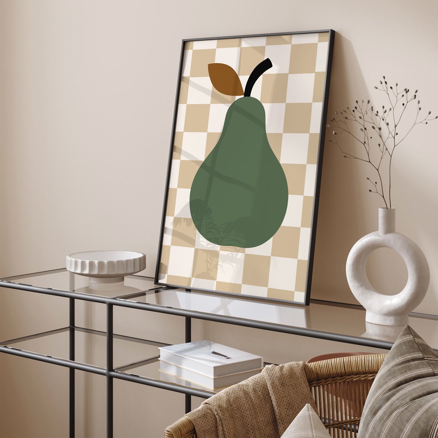 Green Pear Fruit Poster – Scandinavian Style Wall Art