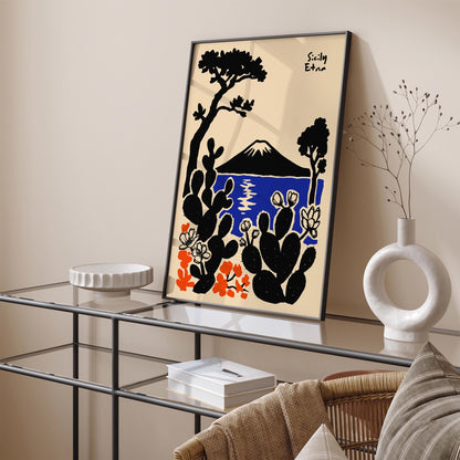 Mount Etna Sicily Poster - Italy Volcano Wall Art