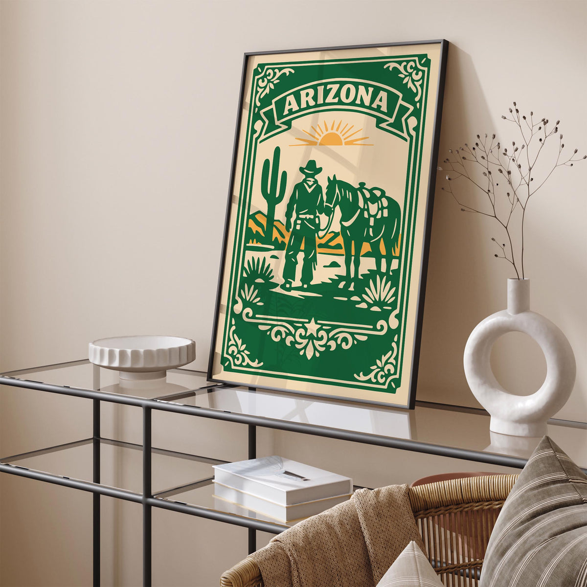 Arizona Cowboy Horse Travel Poster