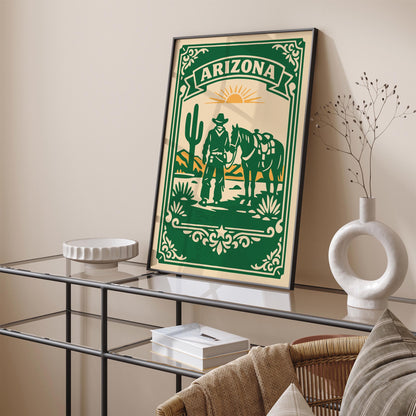 Arizona Cowboy Horse Travel Poster
