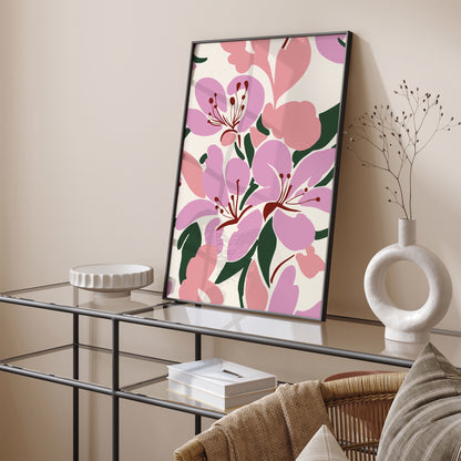 Cute Floral Art Print Bathroom Wall Decor