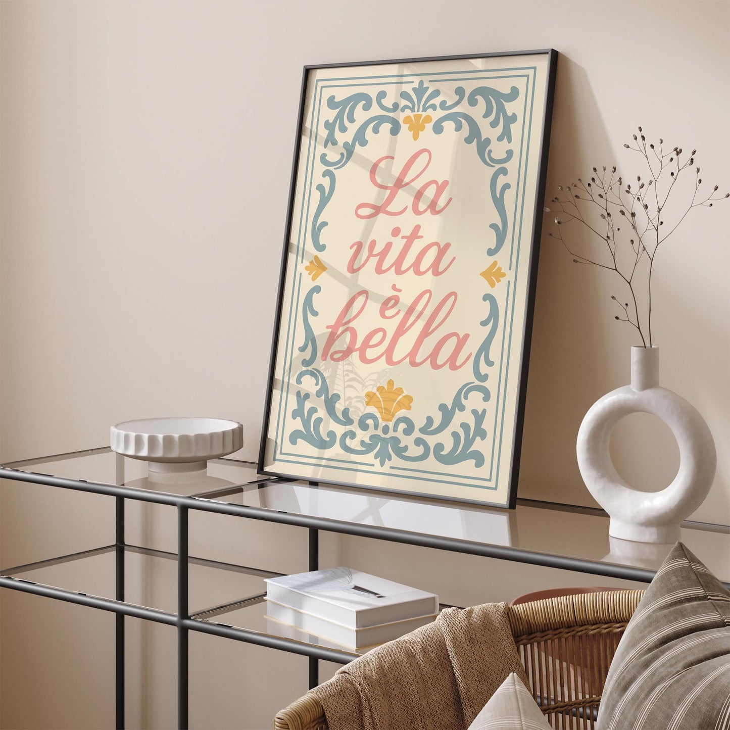 La Vita è Bella Poster - Maximalist Quote Wall Art