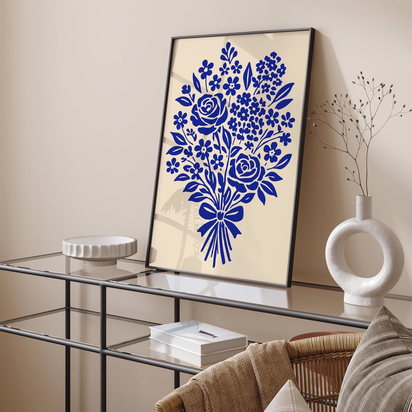 Blue Bouquet of Flowers Poster