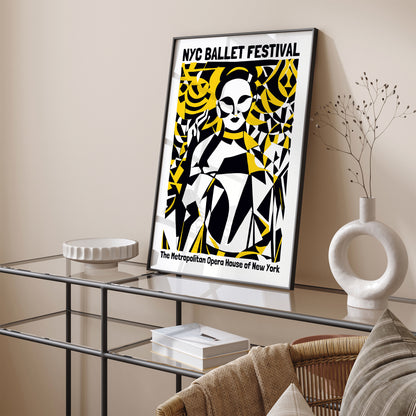 NYC Ballet Festival Poster Modern Ballerina Art