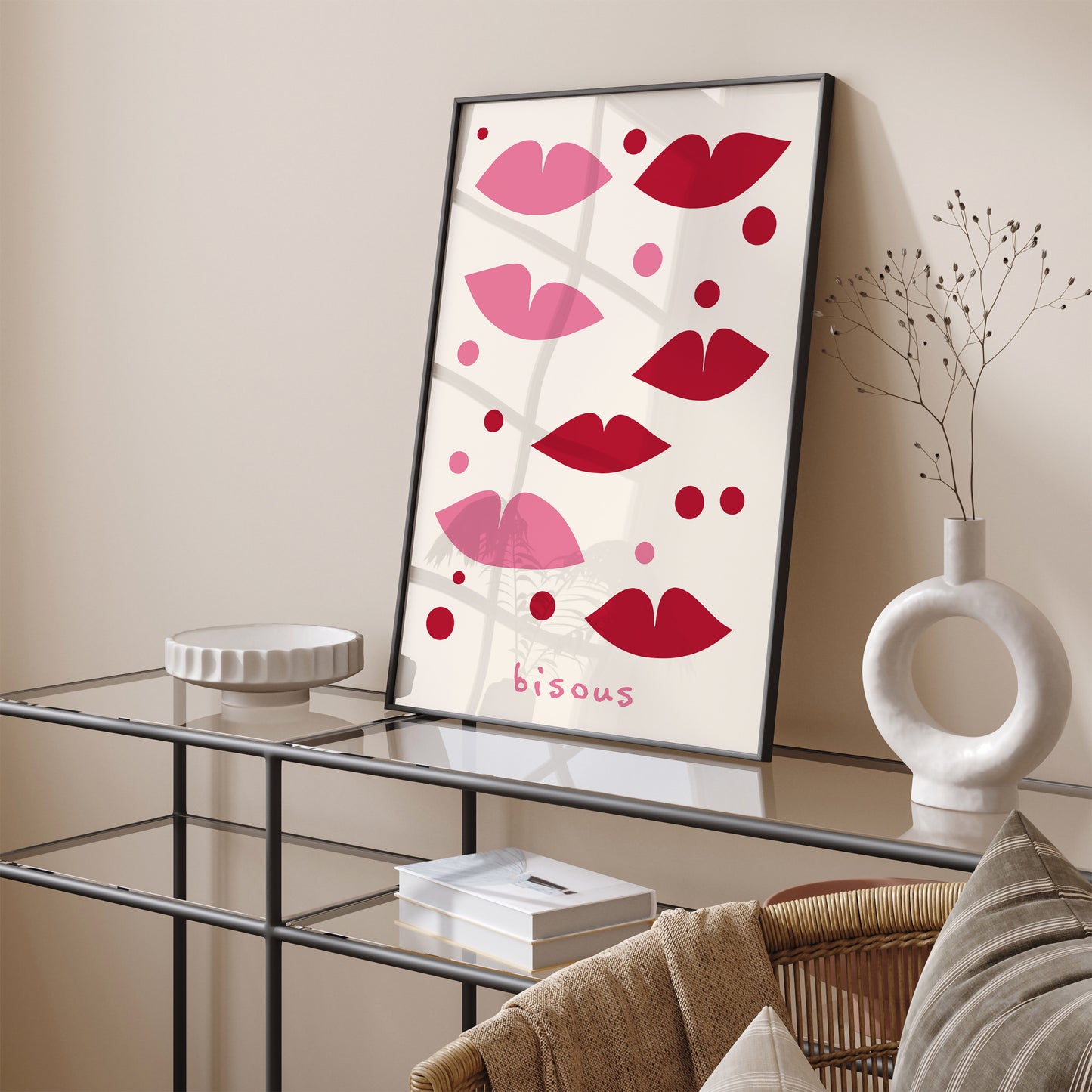 Bisous Kisses French Wall Art 2024