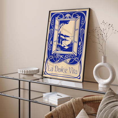 Blue La Dolce Vita Poster