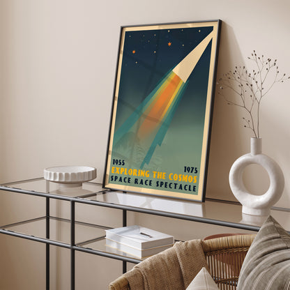 Space Race Retro Poster