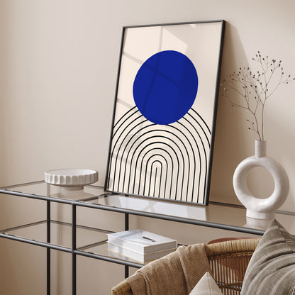 Blue Sun Modern Art Print 2025