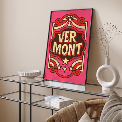 Vermont Travel Poster Funhouse Home Decor