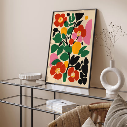 Cut Outs Abstract Colorful Floral Art Print