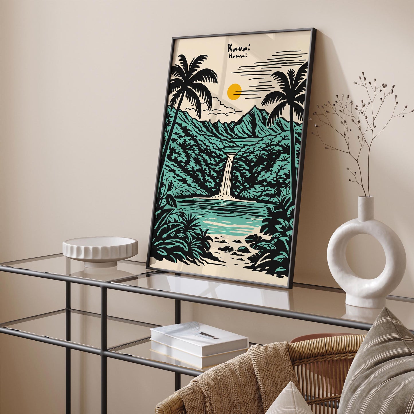 Kauai Hawaii Poster – Tropical Landscape Wall Art
