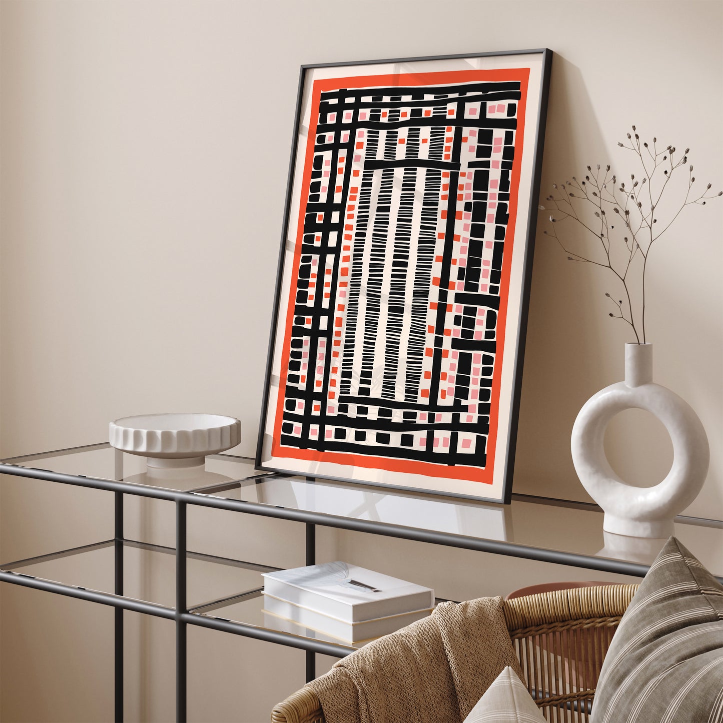 Retro Geometric Abstract Art Print