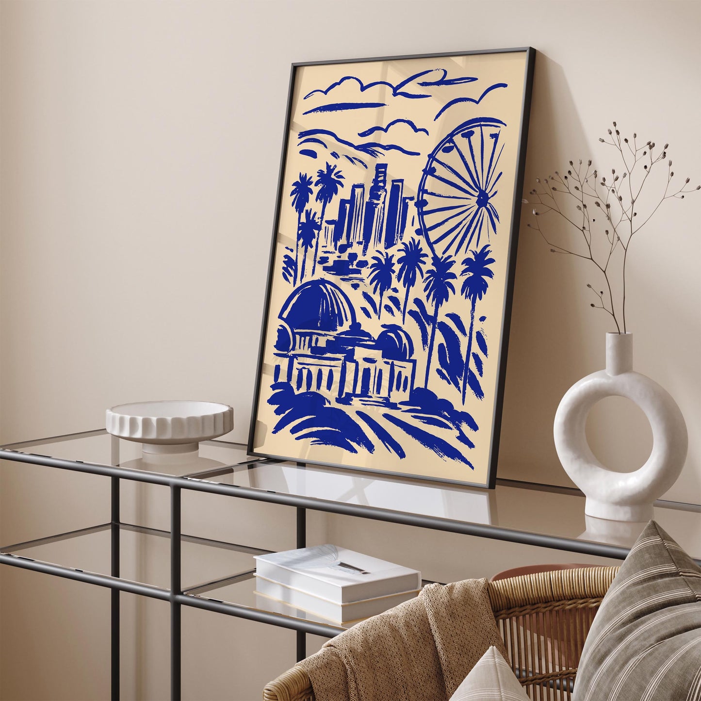 Los Angeles Poster – Blue Cityscape Wall Art
