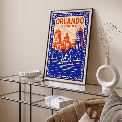 Orlando Florida Eclectic Cityscape Poster