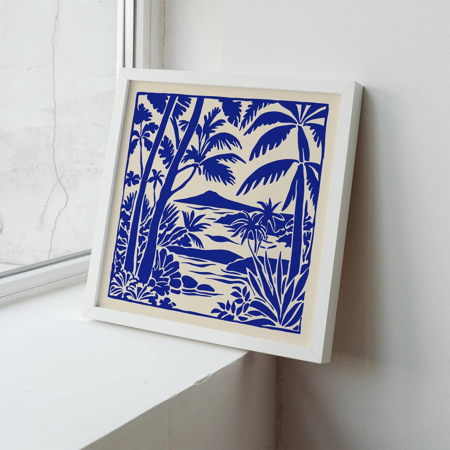 Blue Hawaii Landscape Wall Art – Honeymoon Gift, Square Print
