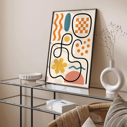 Mid Century Modern Retro Abstract Poster