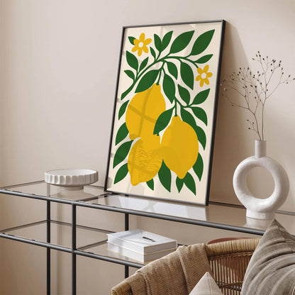 Yellow Lemons Poster Italian Kitchen Wall Decor