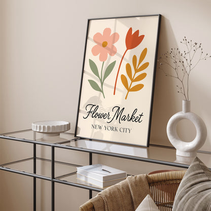 Flower Market NYC Poster - Aesthetic Wall Art Print