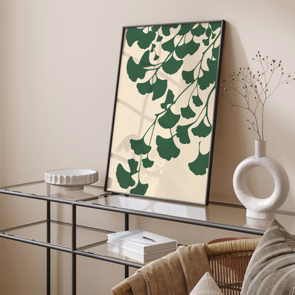 Gingko Bilboa Art Print - Green Nature Poster