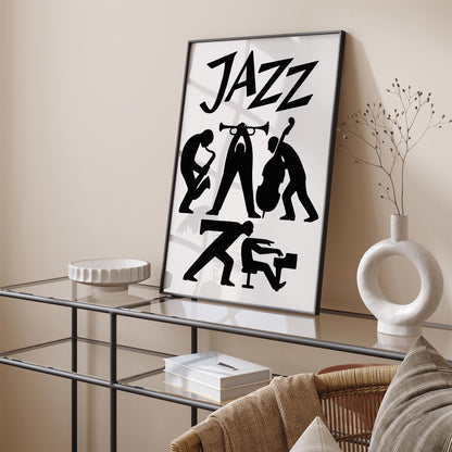 Jazz Music Poster -Modern Black & White Art Print