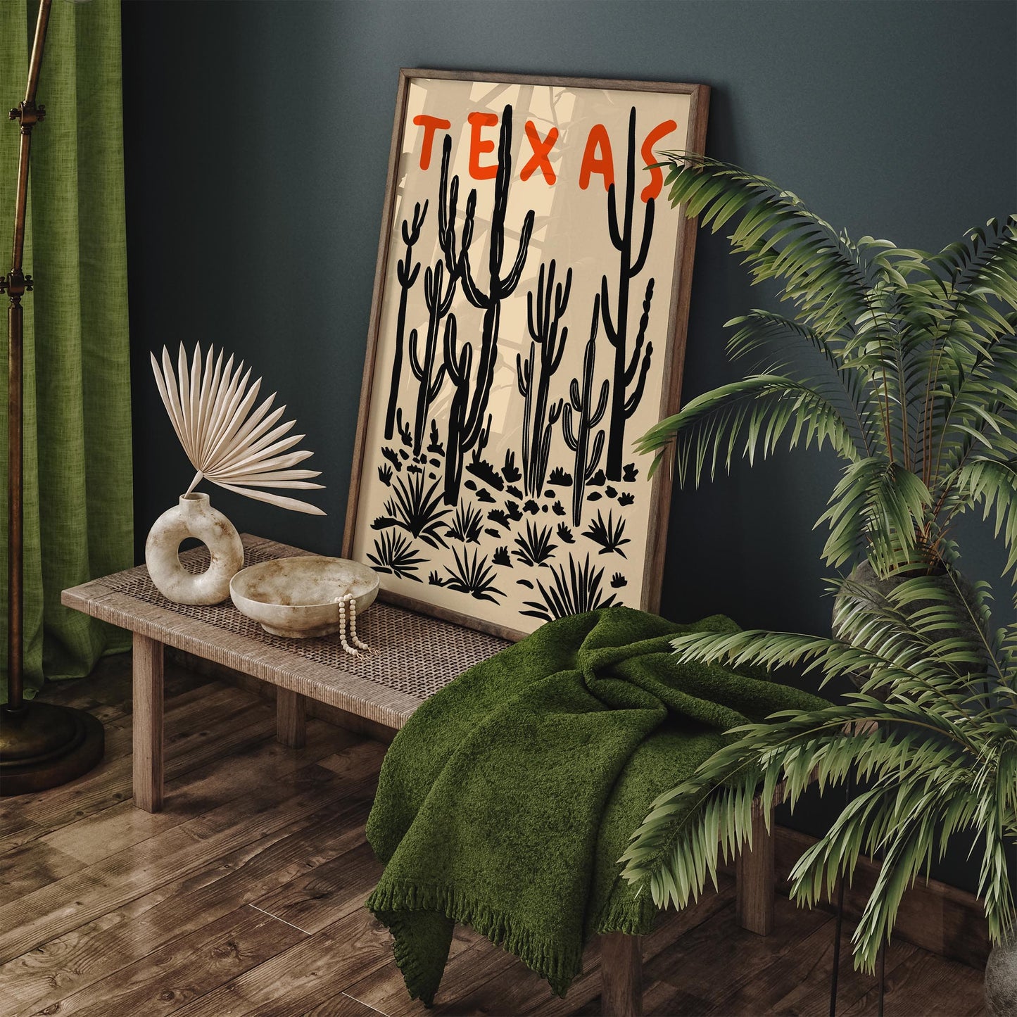 Texas Cactus Poster - Desert Plant Wall Art Print