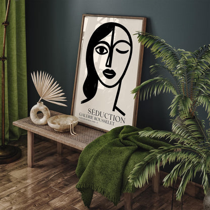 Seduction Black Ink Woman – French Chic Wall Art Print