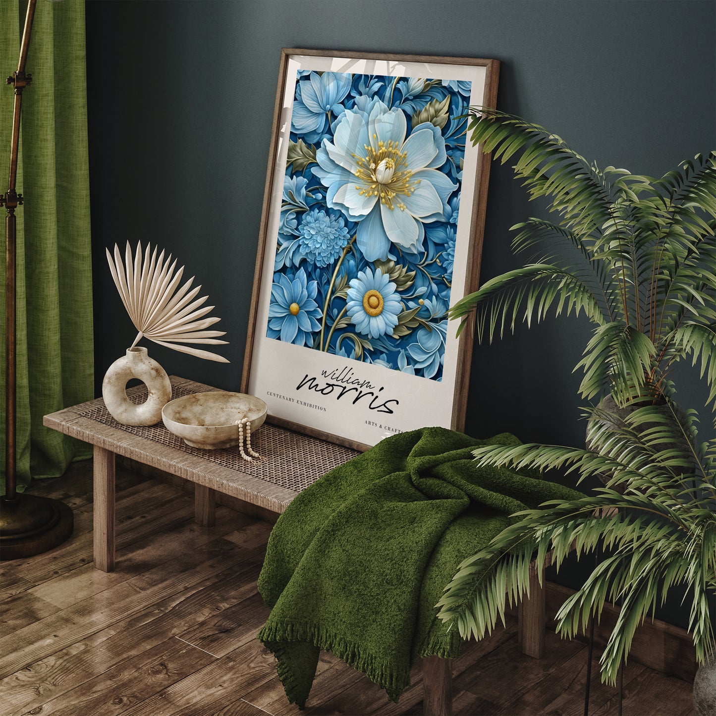 Blue Floral W. Morris Inspired Wall Art