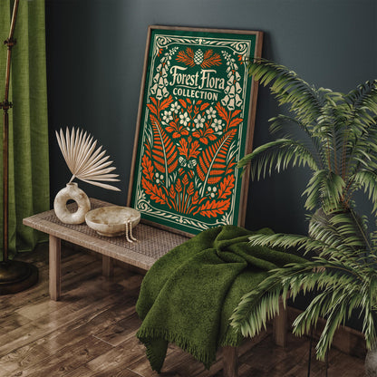 Vintage Forest Flora Botanical Art Poster