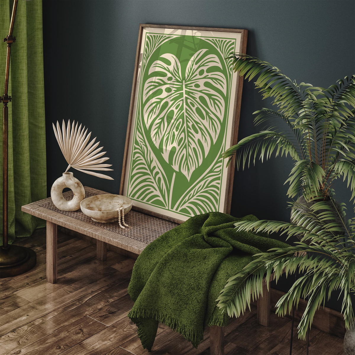 Monstera Leaf Green Poster