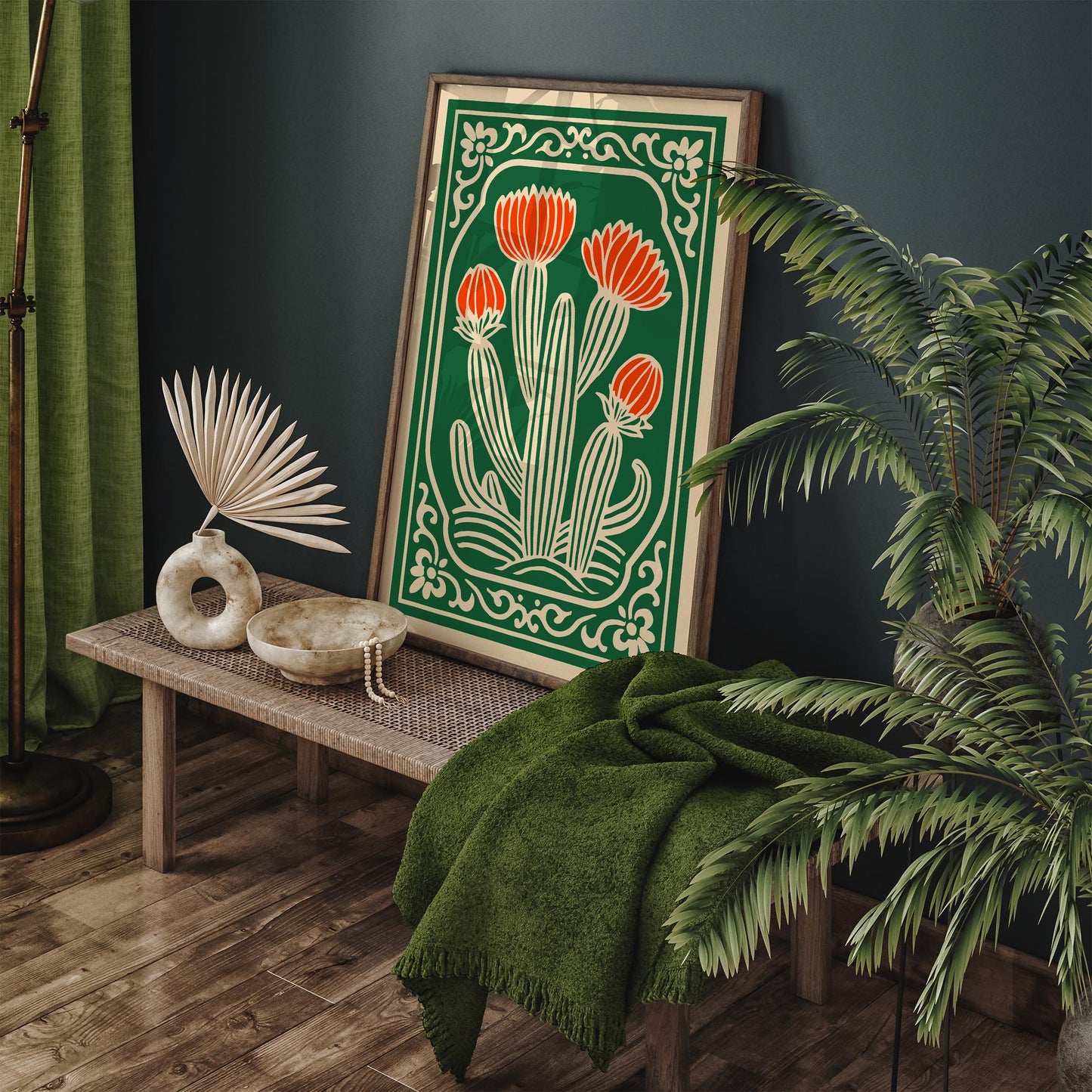 Blooming Cactus Plant Poster