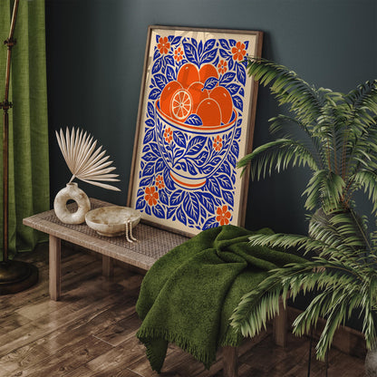 Orange Fruit Bowl Poster