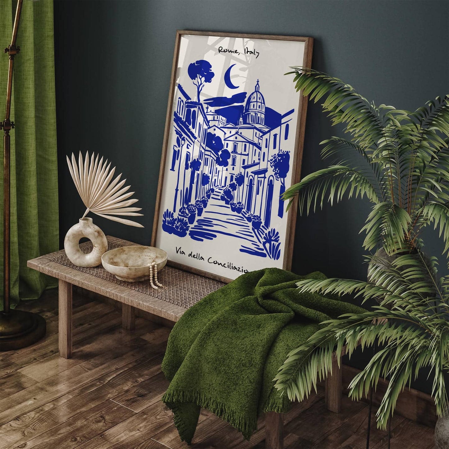 Rome Italy Blue Cityscape Poster